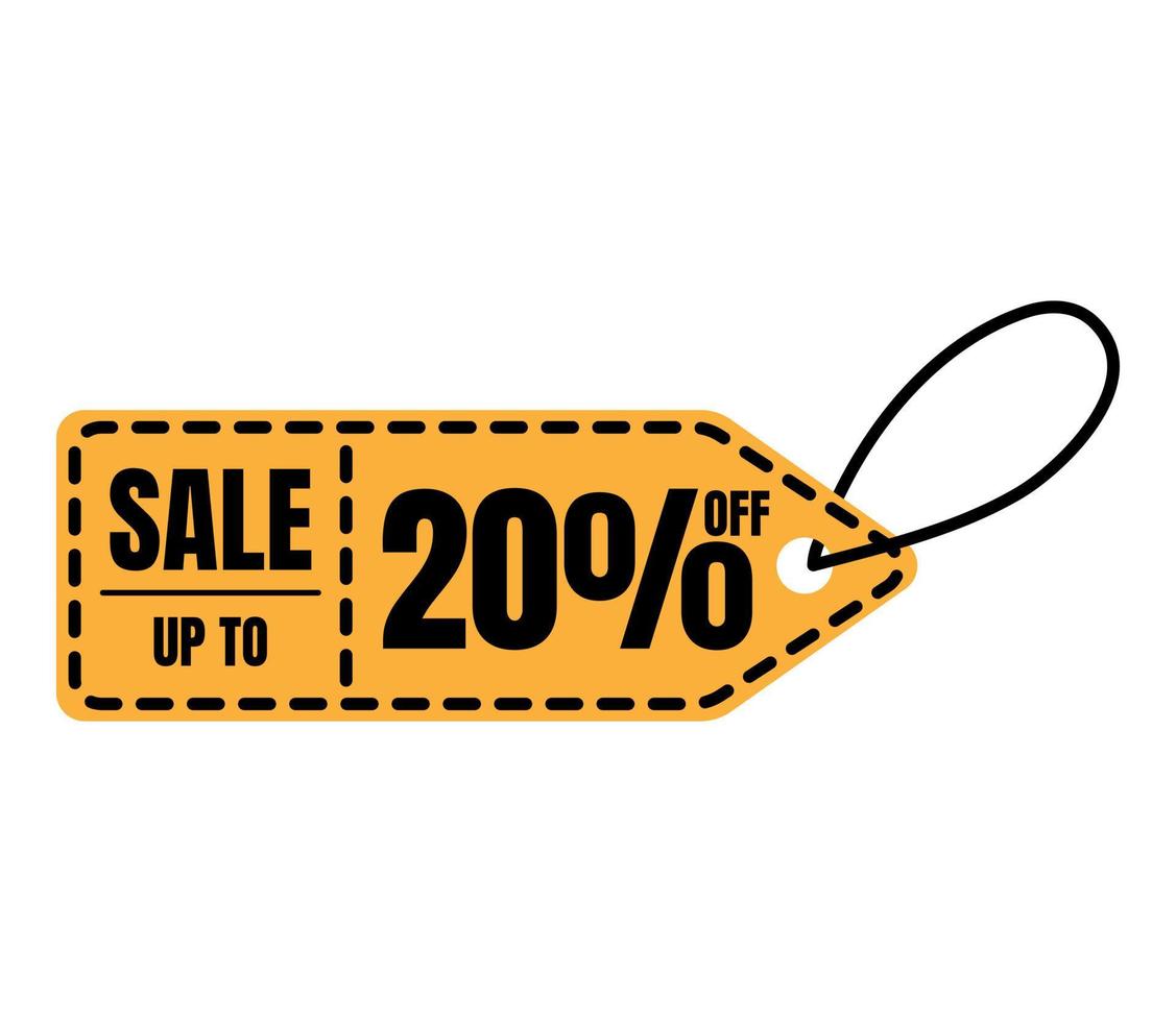 Up to 20 percent off Sale. Discount offer price sign. Special offer symbol. Save 20 percent. vector