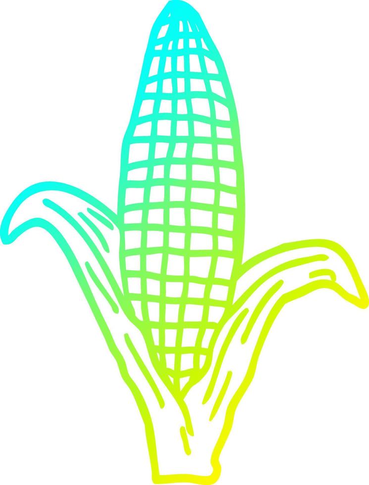 cold gradient line drawing cartoon healthy corn vector