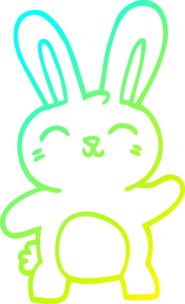 cold gradient line drawing cartoon cute bunny vector