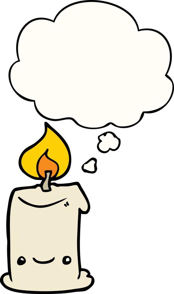 cartoon candle and thought bubble vector