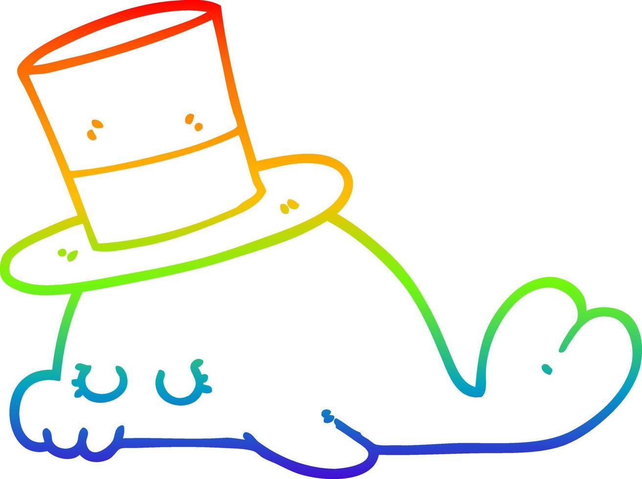 rainbow gradient line drawing cute cartoon dolphin vector
