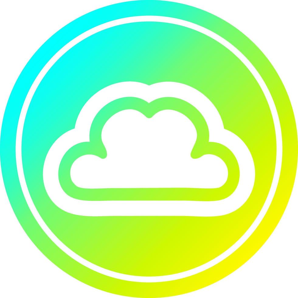 nube simple circular en espectro de gradiente frío vector