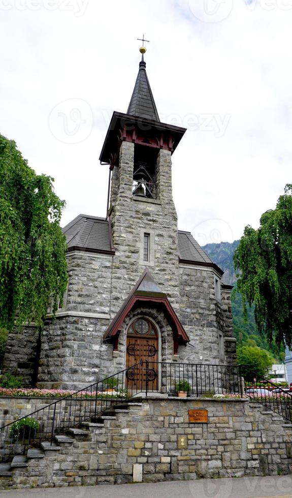 ancient church in Vitznau, Lucerne photo