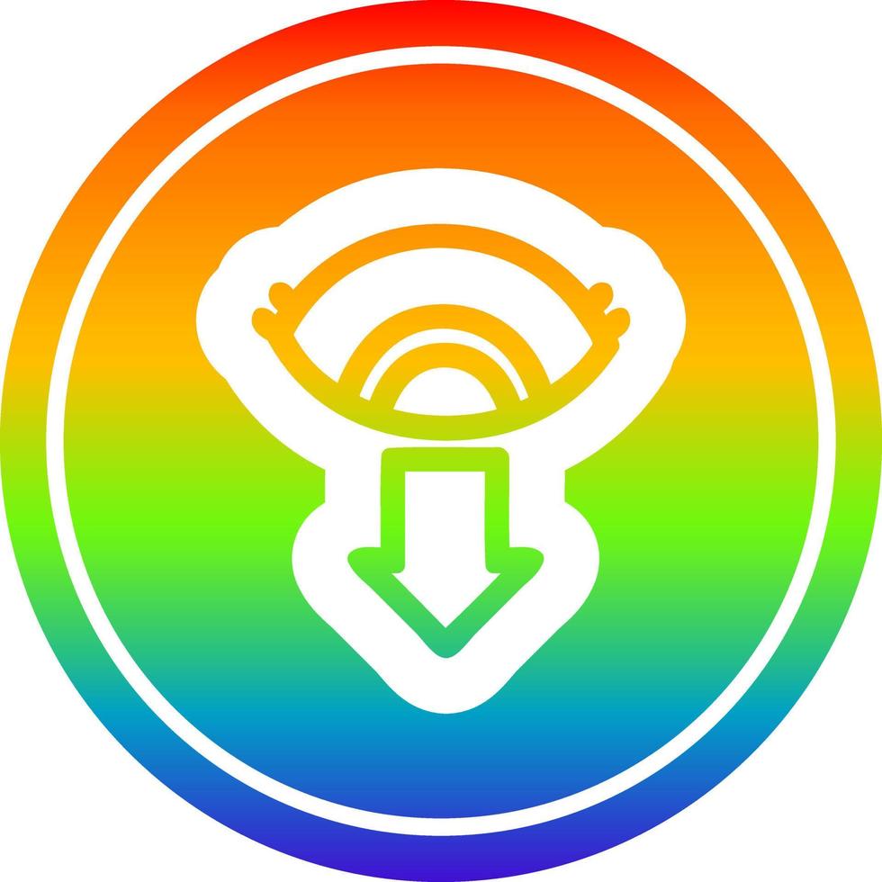 staring eye circular in rainbow spectrum vector