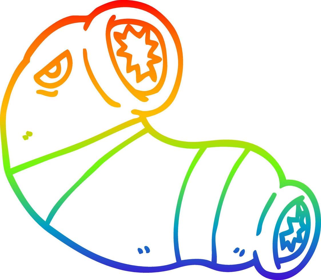 rainbow gradient line drawing cartoon monster leech vector