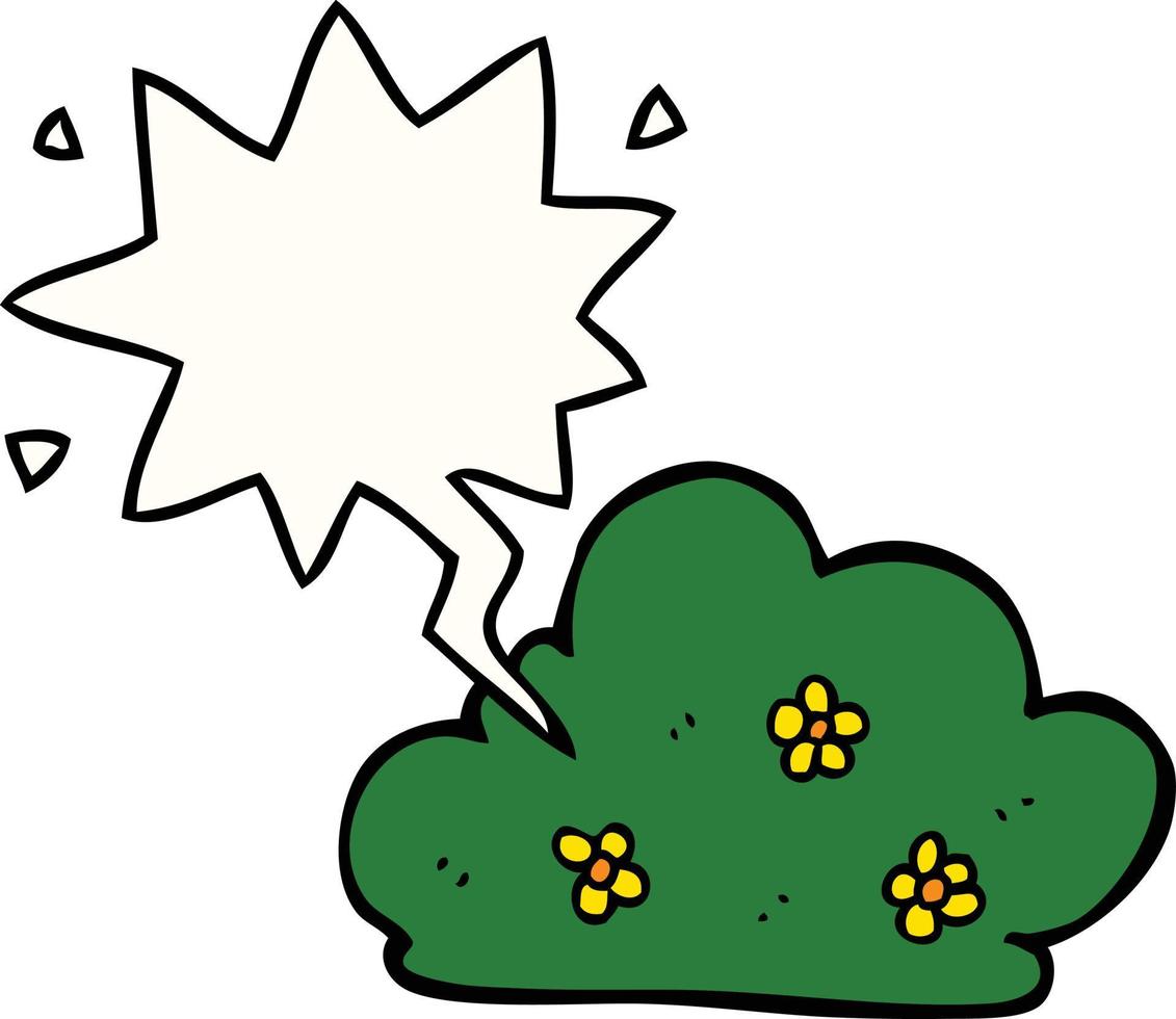 cartoon hedge and speech bubble vector