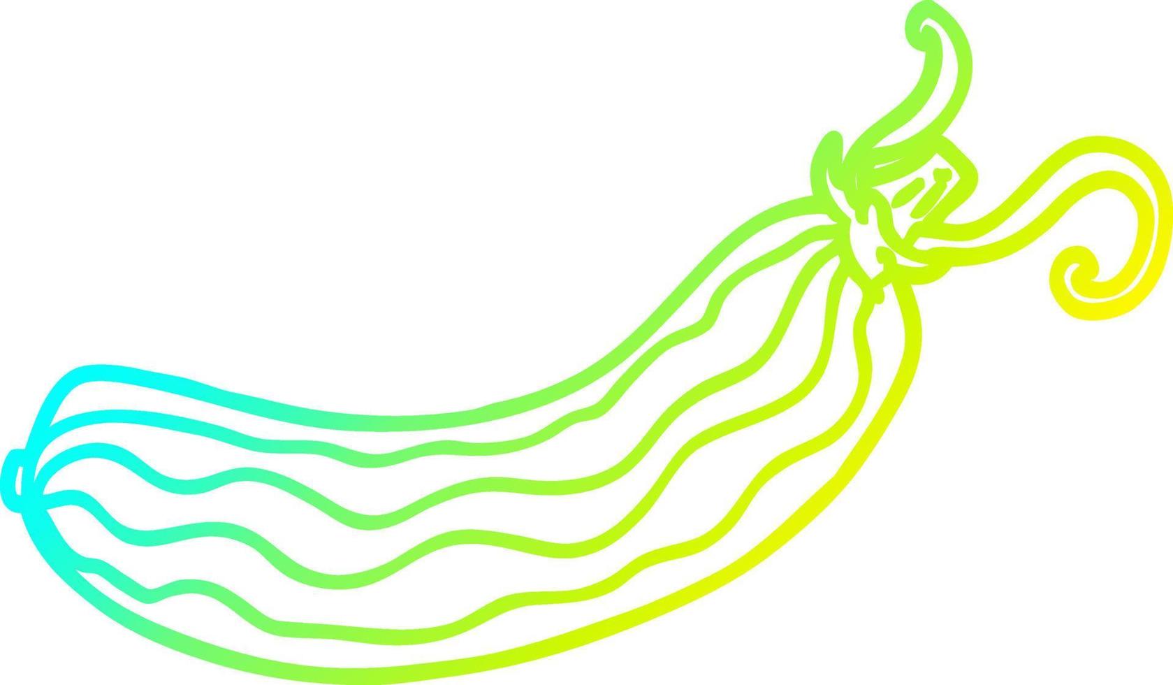 cold gradient line drawing cartoon cucumber vector