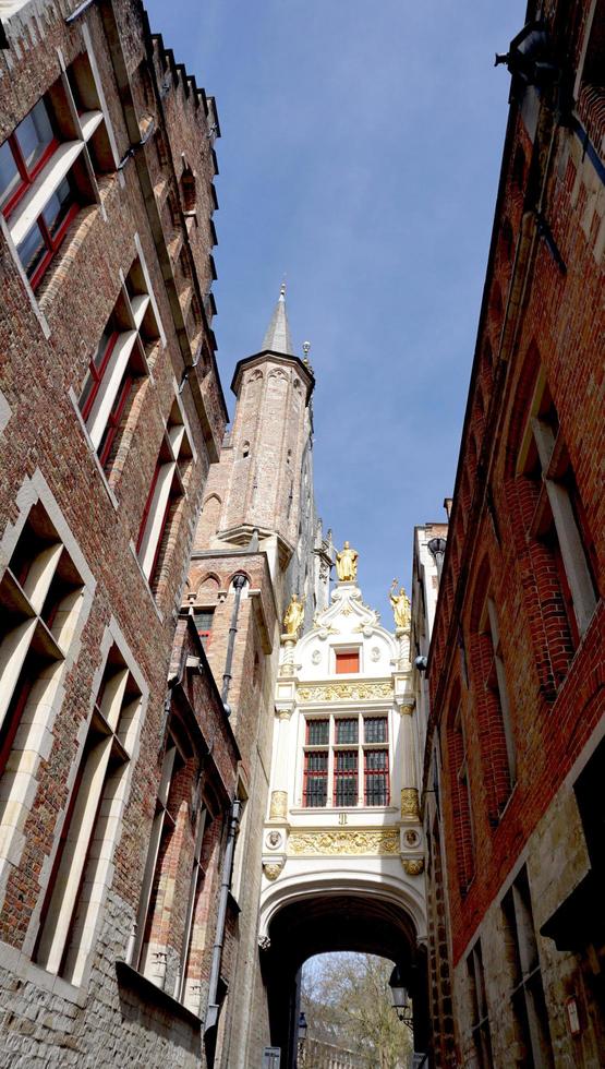 narrow street in Bruges photo