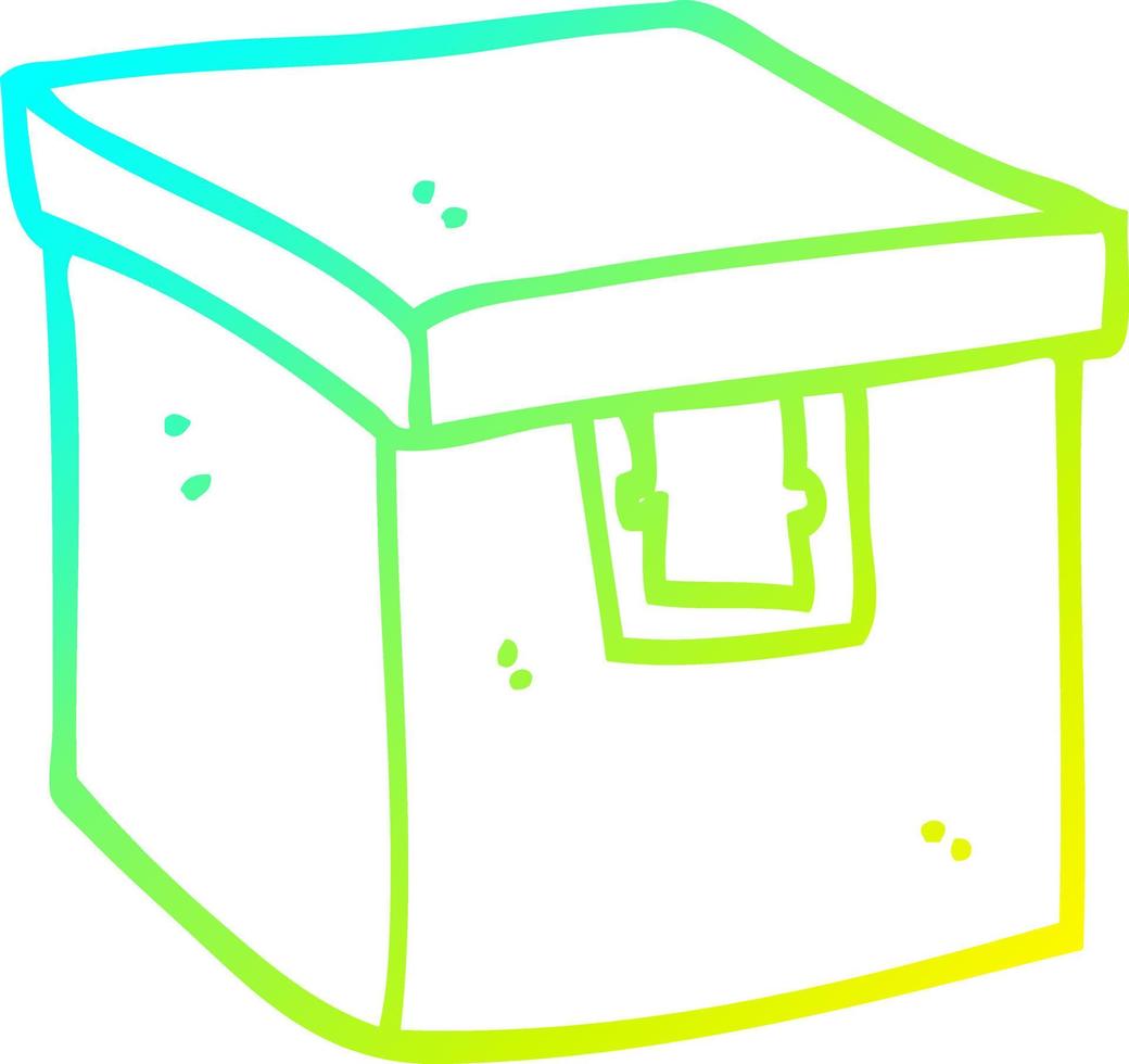 cold gradient line drawing cartoon evidence box vector