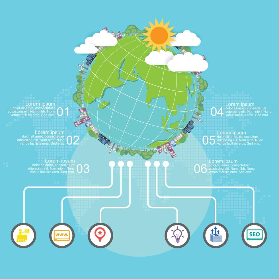 Mother earth day concept with globe and green. World environment day. vector