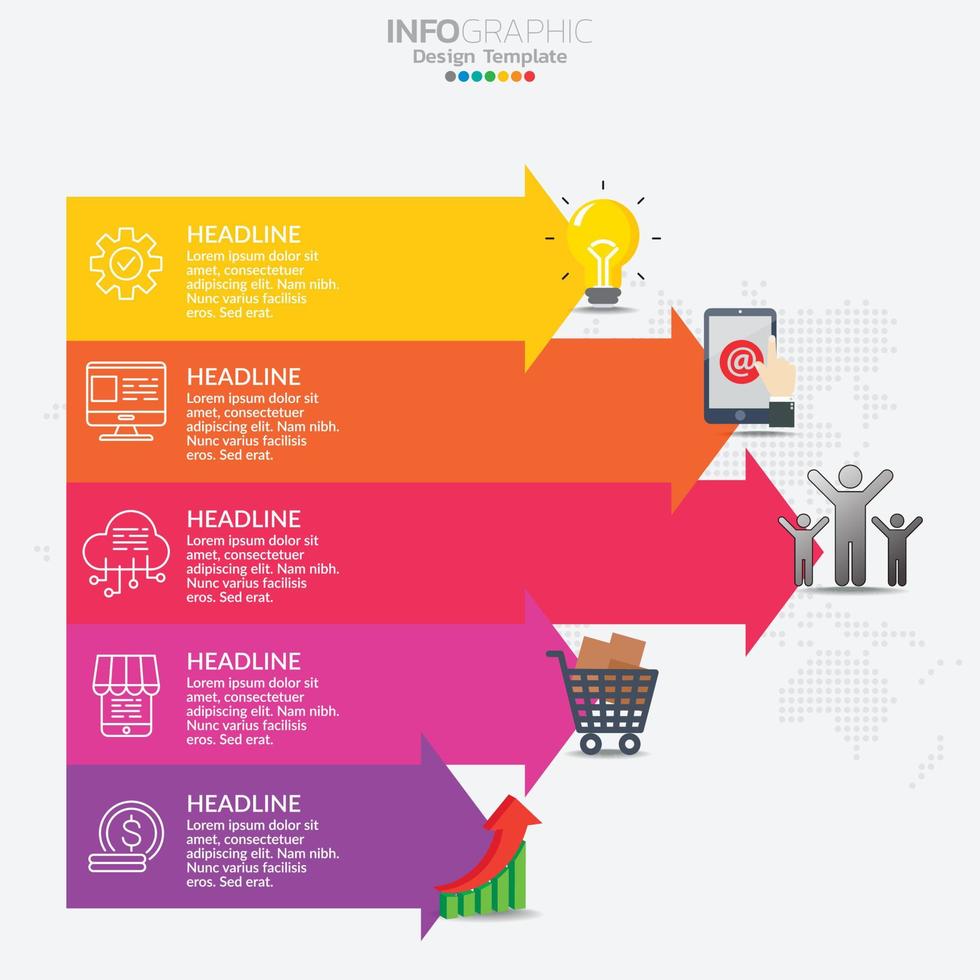 Infographic business concept with 5 options or steps. vector