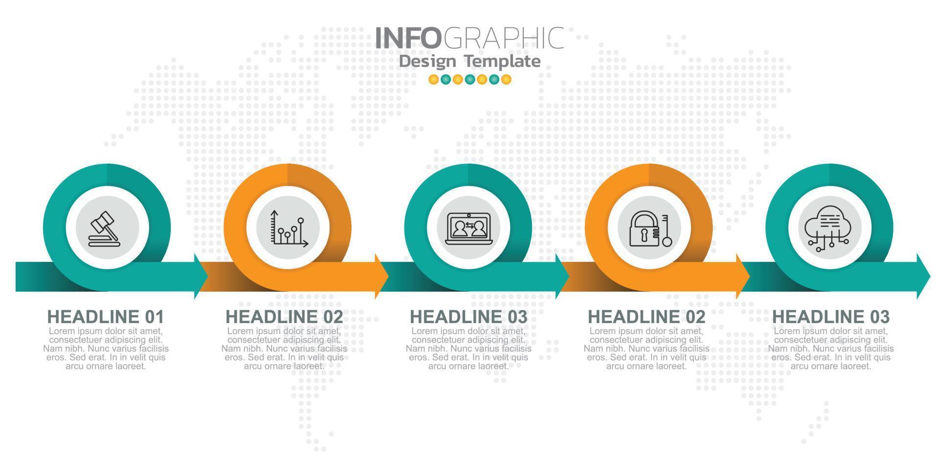 Infographic business concept with 5 options or steps. Vector illustration