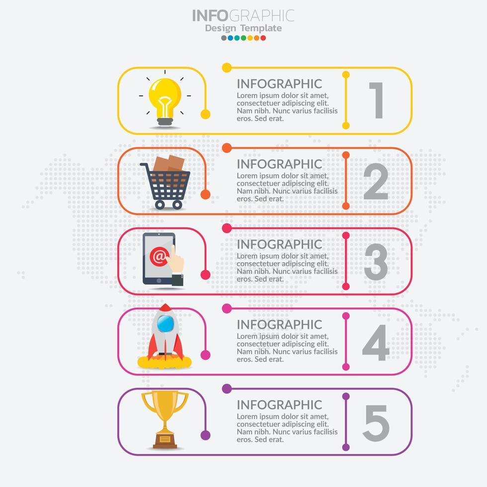 Infographic business concept with 5 options or steps. Vector illustration