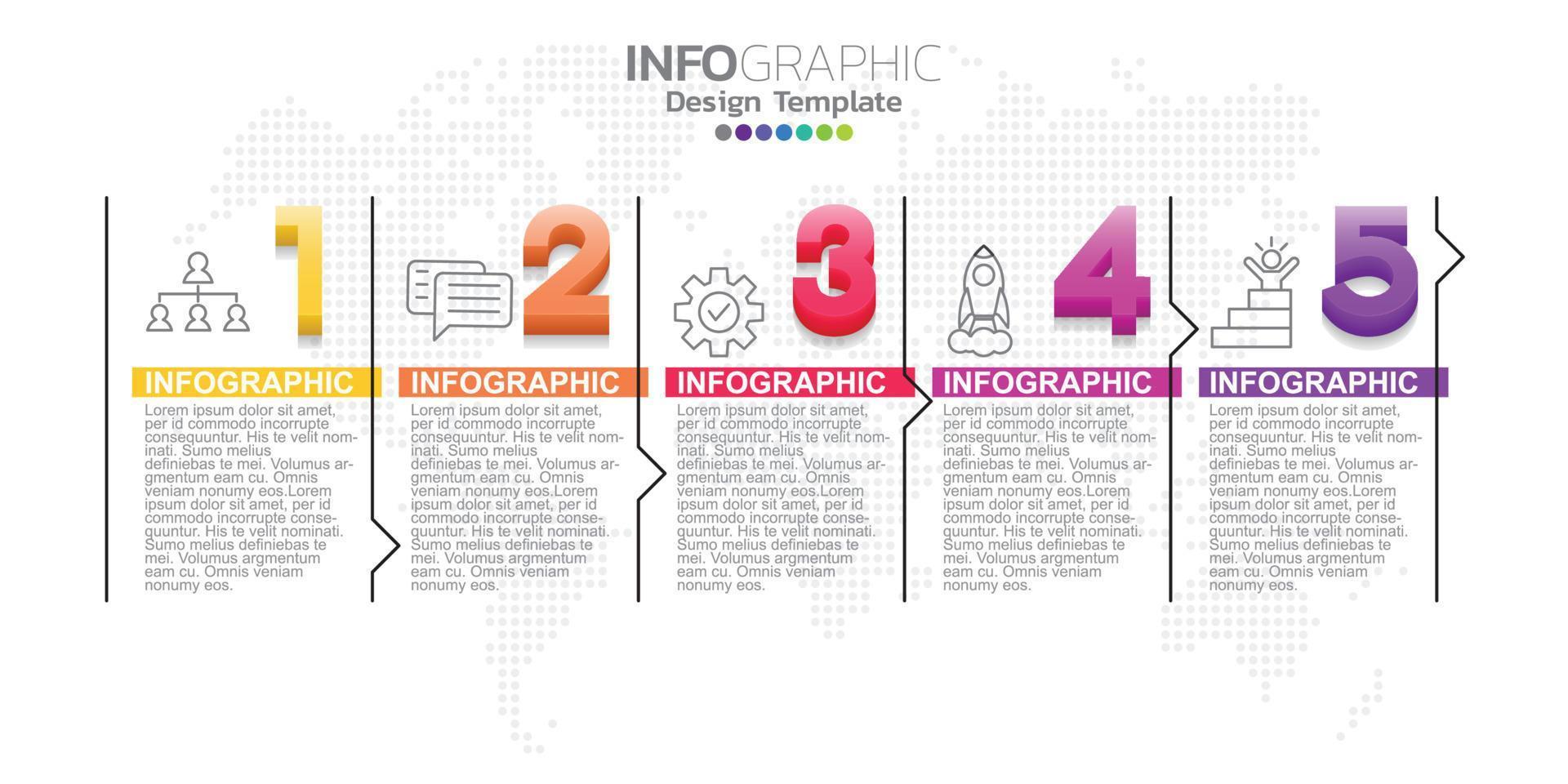 Infographic business concept with 5 options or steps. Vector illustration