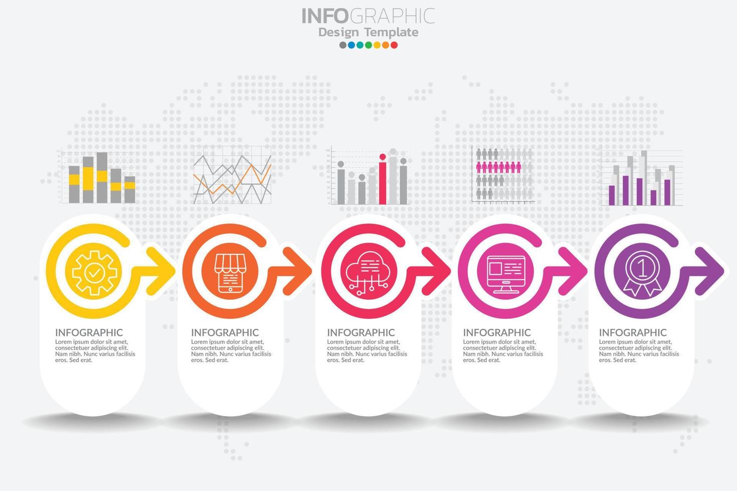 Infographic business concept with 5 options or steps. Vector illustration