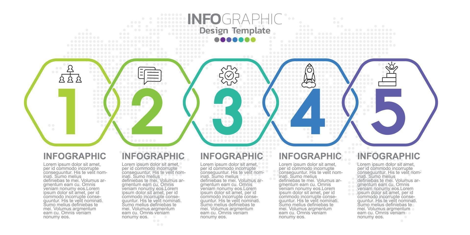 Infographic business concept with 5 options or steps. Vector illustration