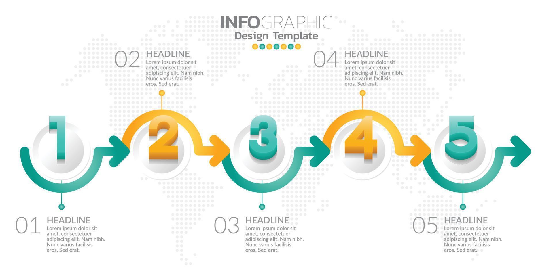 Infographic business concept with 5 options or steps. Vector illustration