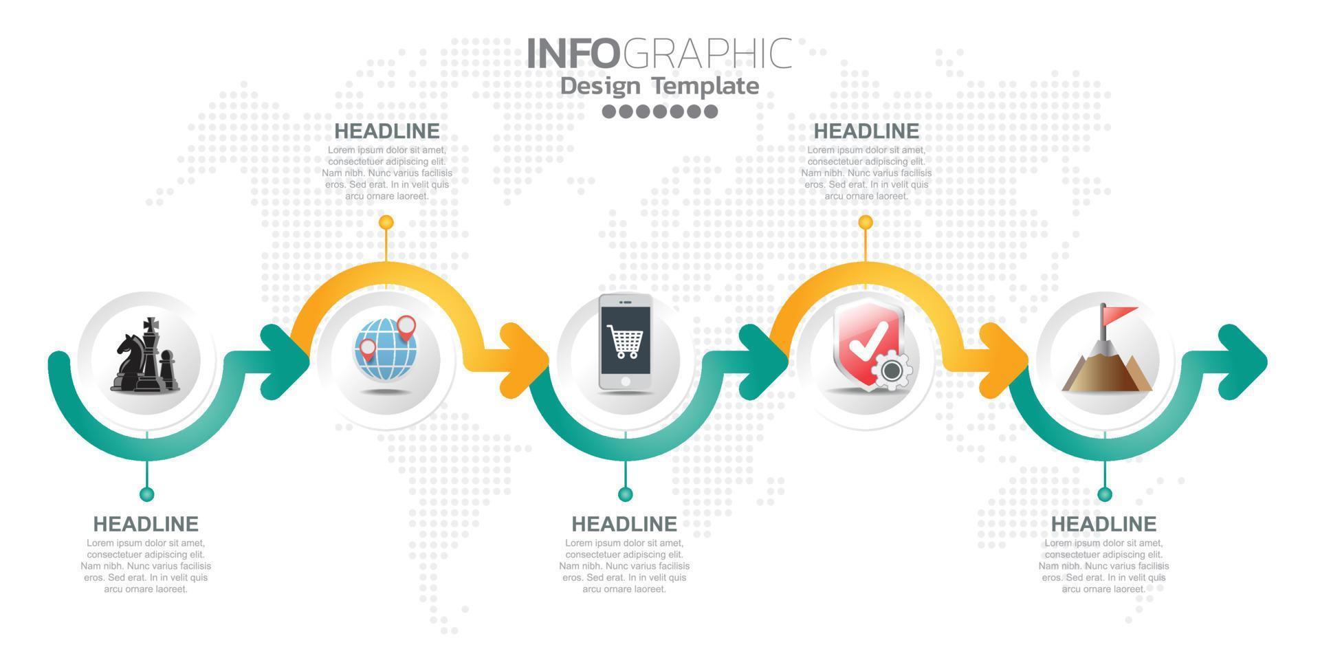 Infographic business concept with 5 options or steps. Vector illustration