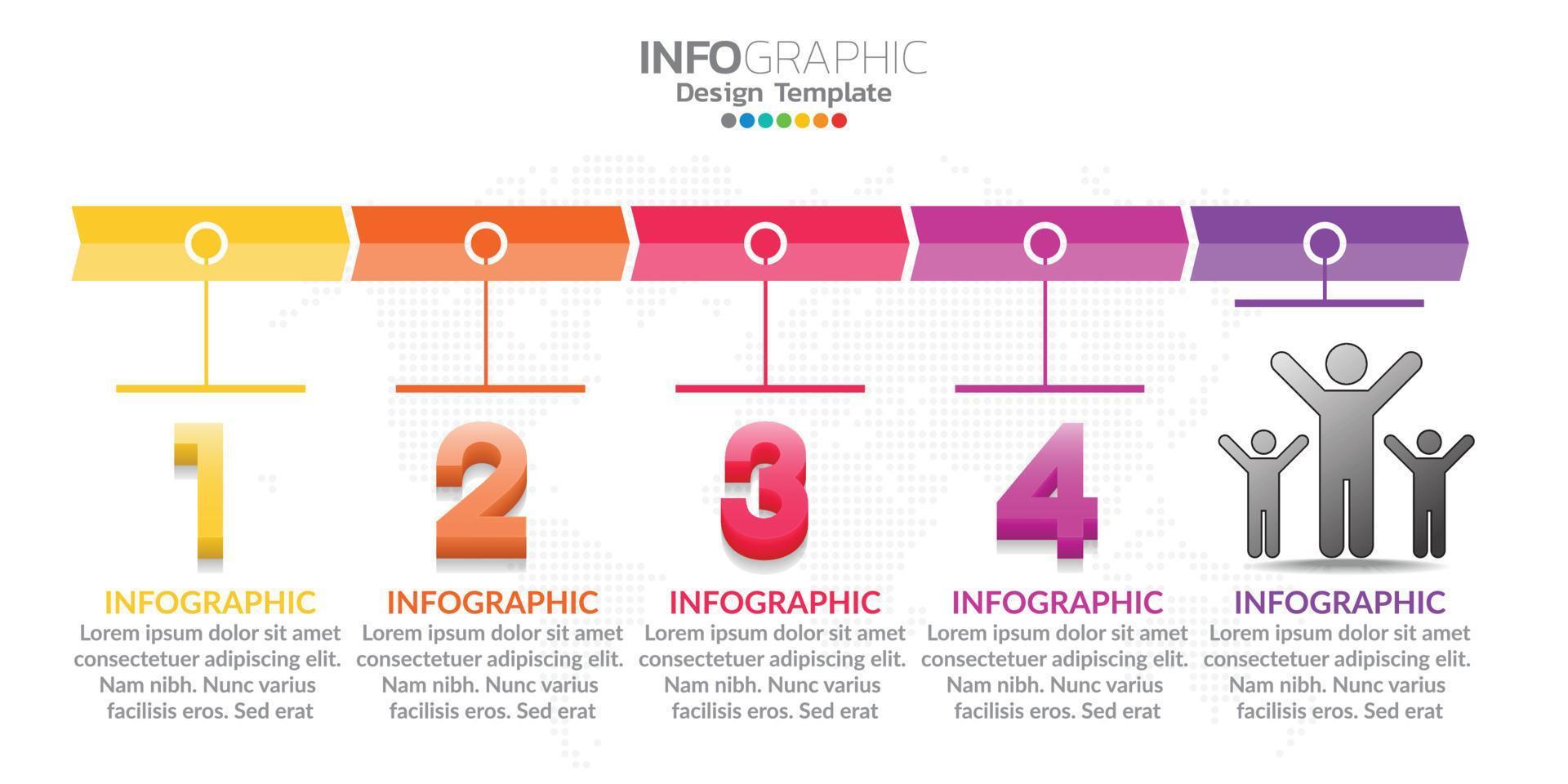 concepto de negocio infográfico con 5 opciones o pasos. vector