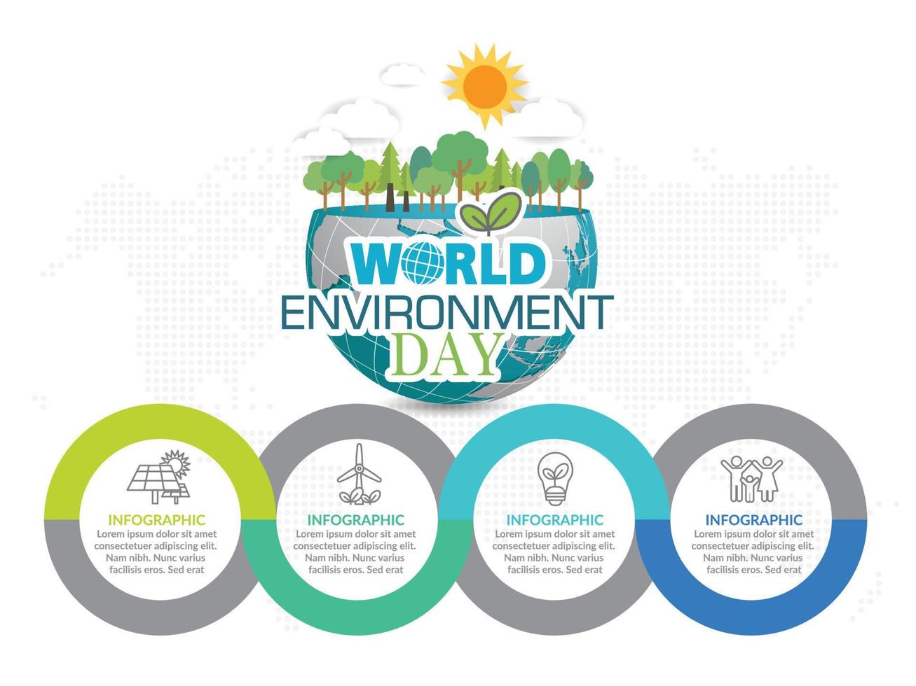 World environment day with business infographic template. vector