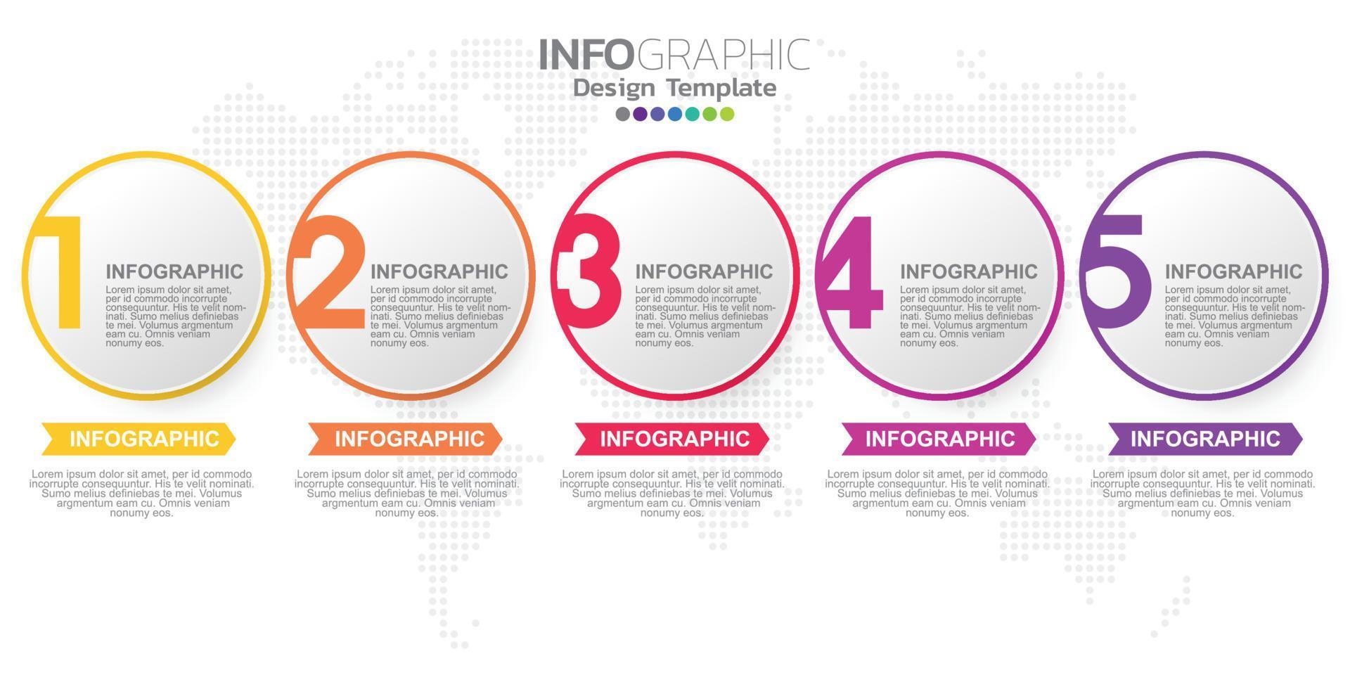 Infographic business concept with 5 options or steps. Vector illustration