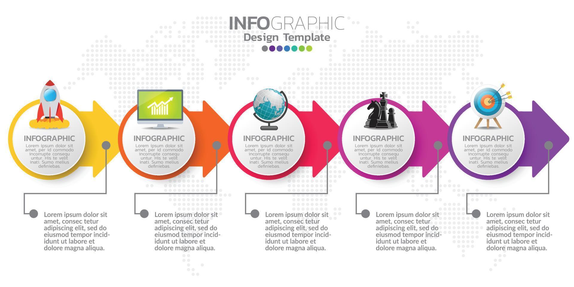 Infographic business concept with 5 options or steps. Vector illustration