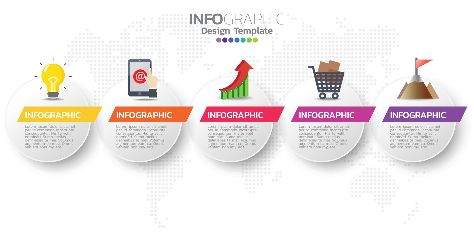 Infographic business concept with 5 options or steps. Vector illustration