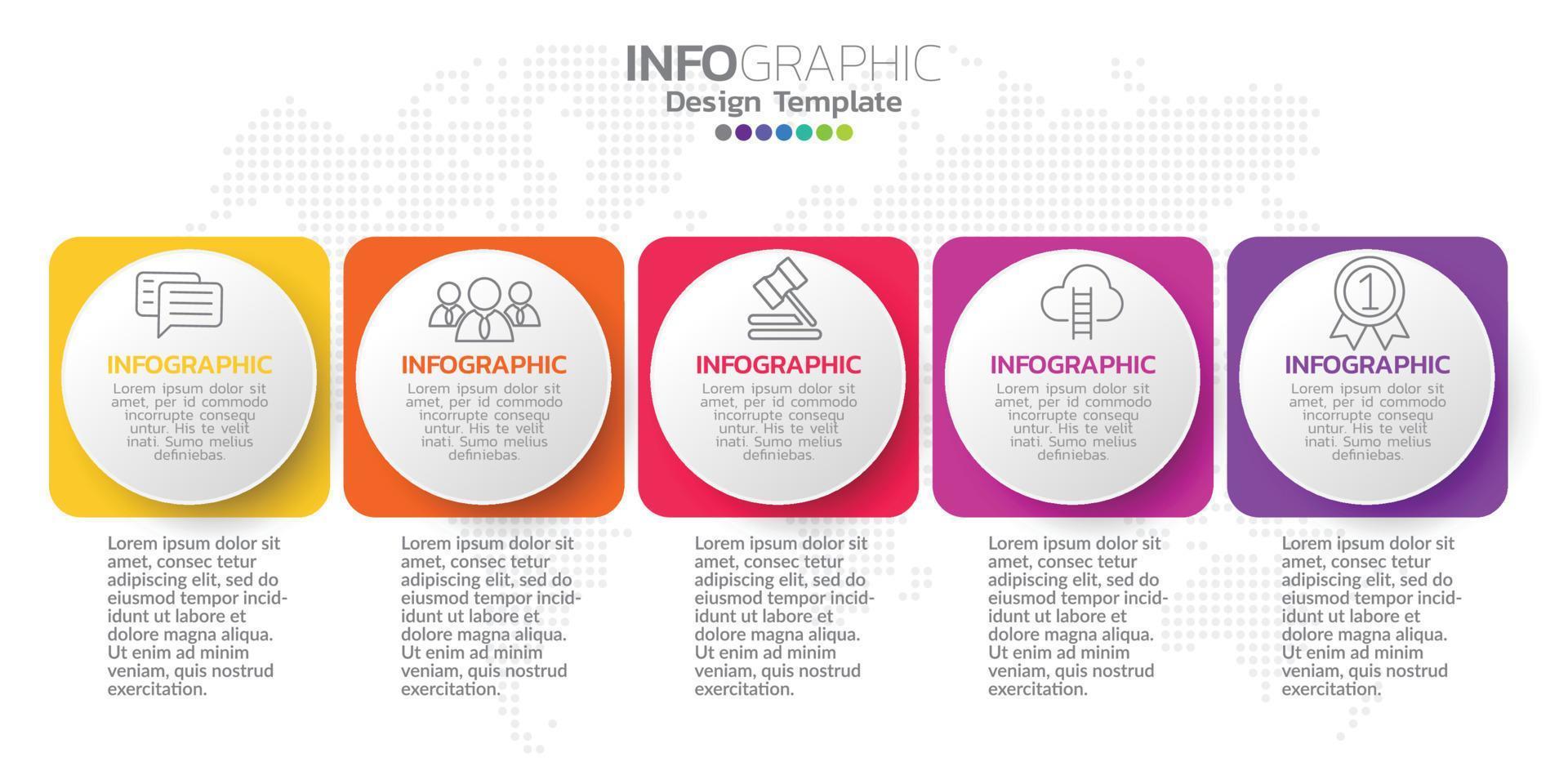 Infographic business concept with 5 options or steps. Vector illustration