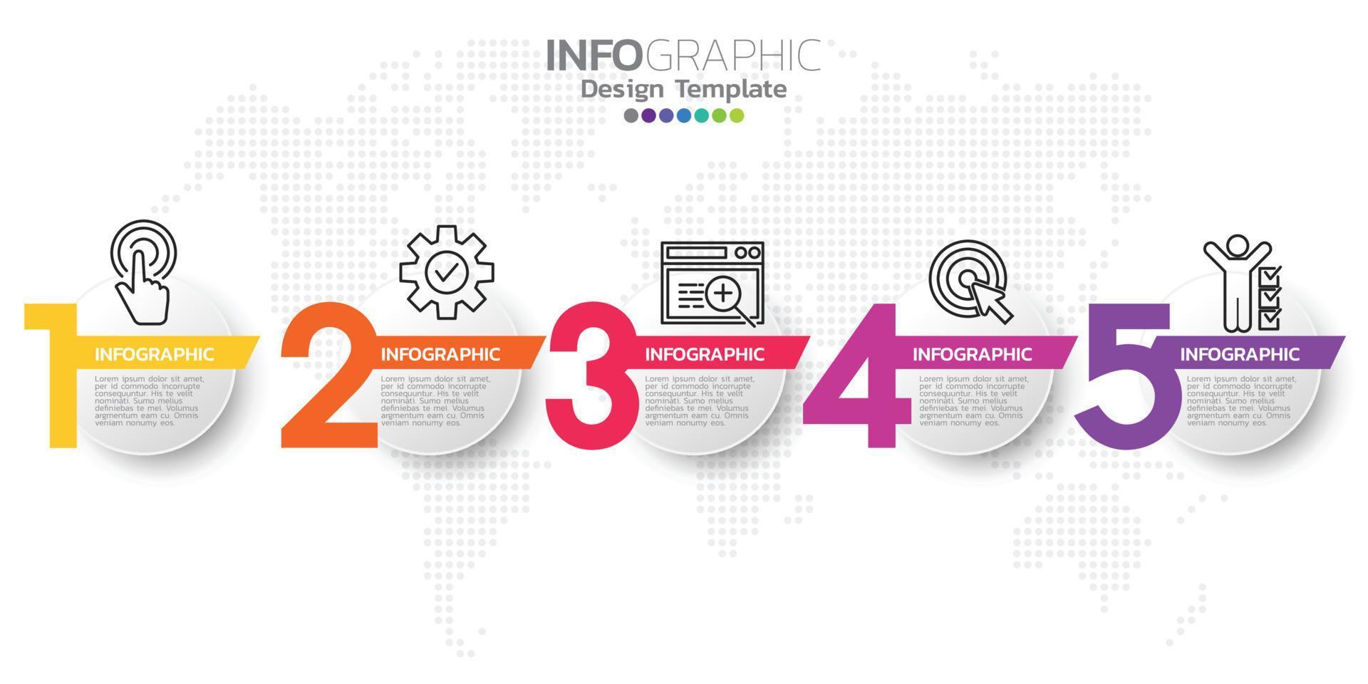 Infographic business concept with 5 options or steps. Vector illustration