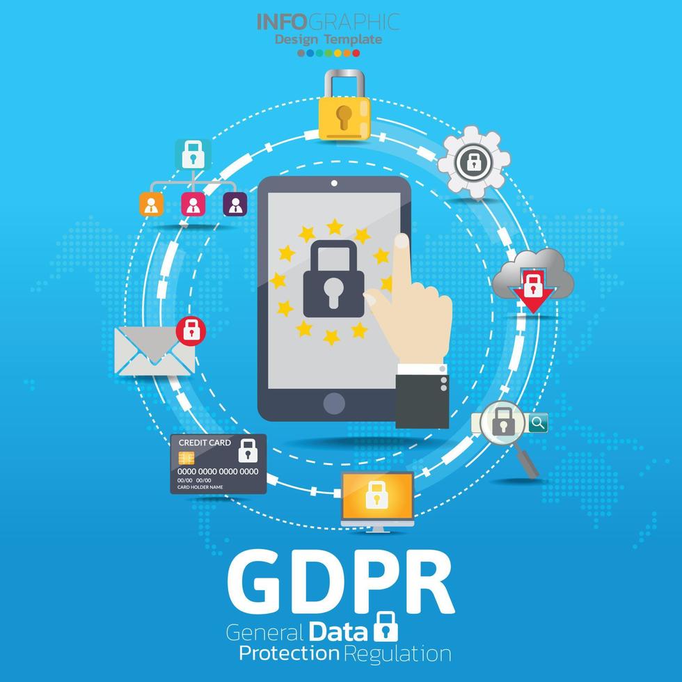 General Data Protection Regulation GDPR background Concept. vector