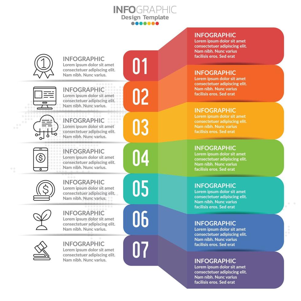 Infographic template with steps and process for your design. vector