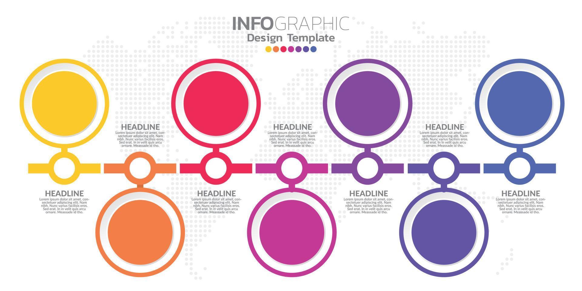 concepto de negocio infográfico con 7 opciones o pasos. ilustración vectorial vector