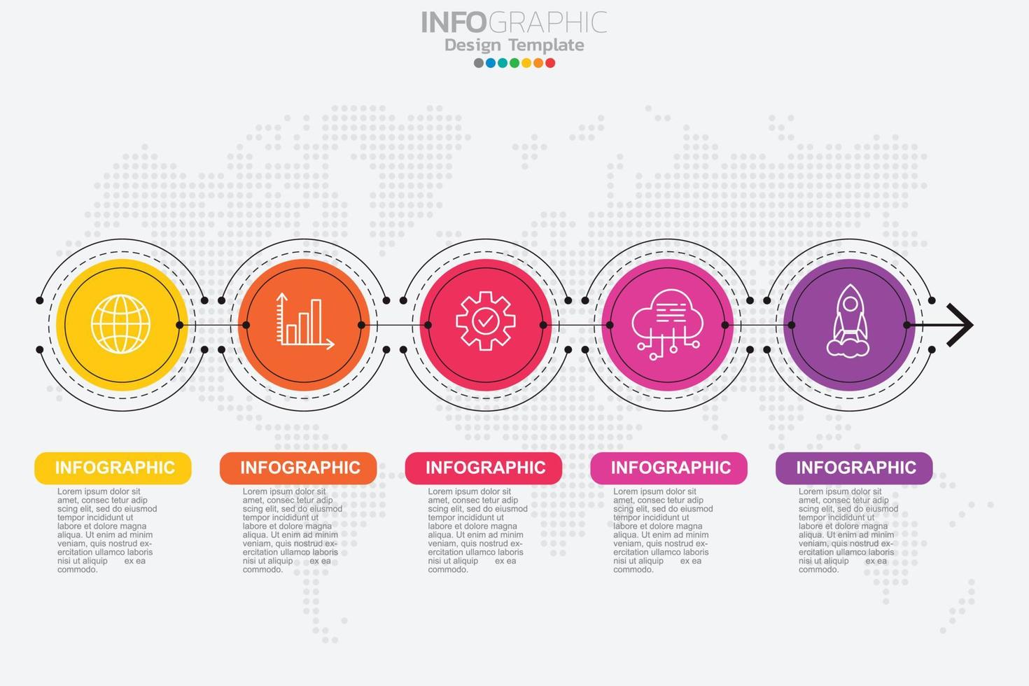 Infographic business concept with 5 options or steps. Vector illustration