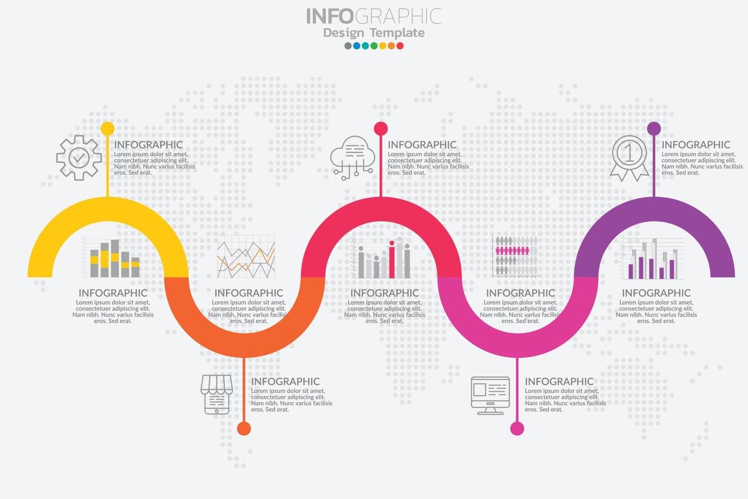 Infographic business concept with 5 options or steps. vector