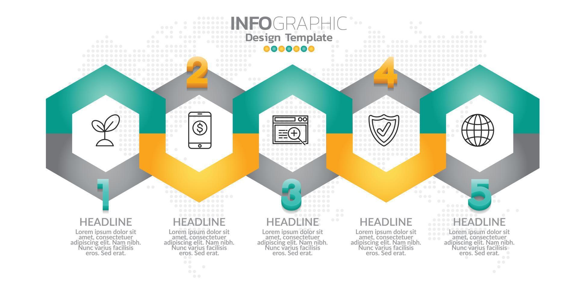 Infographic business concept with 5 options or steps. Vector illustration