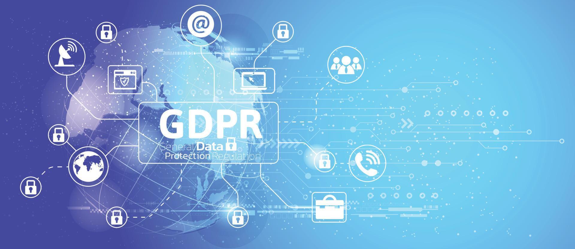 Reglamento general de protección de datos gdpr concepto de fondo. vector