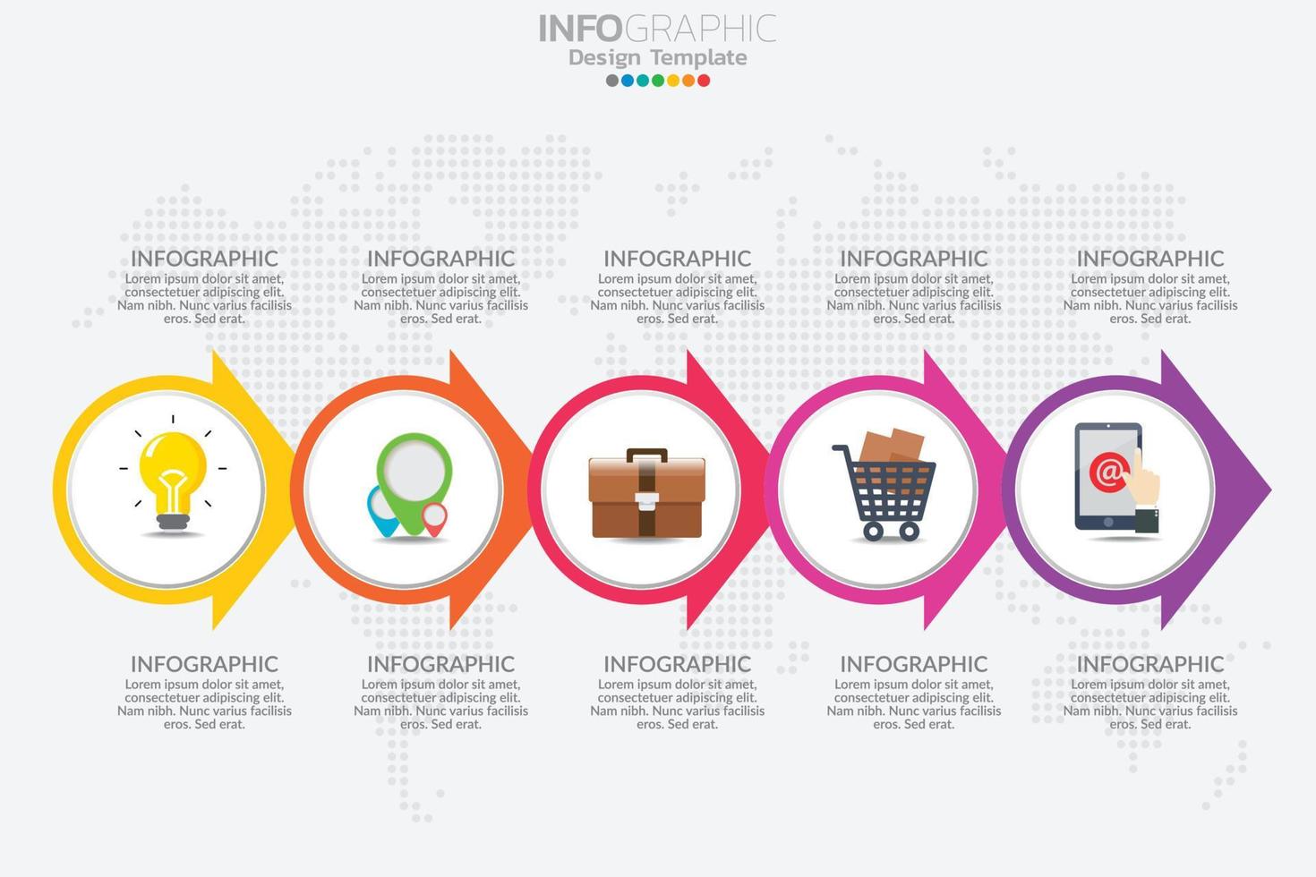 Infographic business concept with 5 options or steps. vector