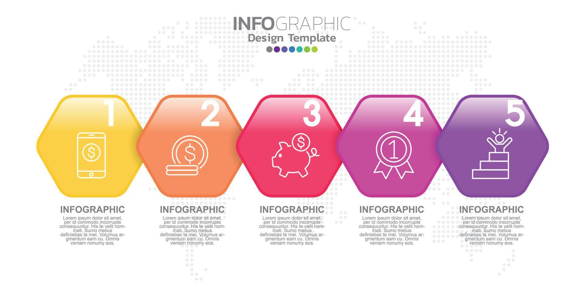Infographic business concept with 5 options or steps. vector