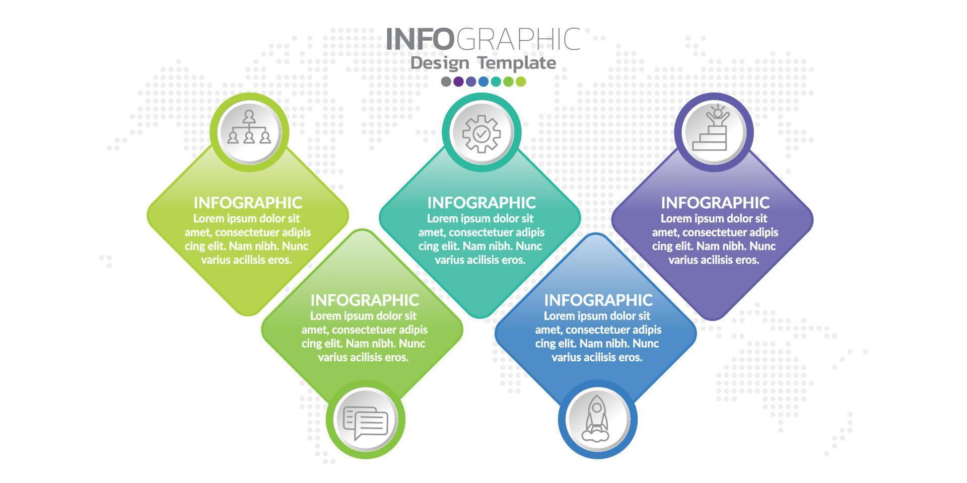 concepto de negocio infográfico con 5 opciones o pasos. vector