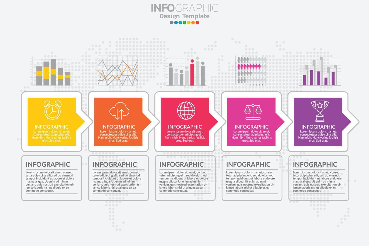 Infographic business concept with 5 options or steps. vector