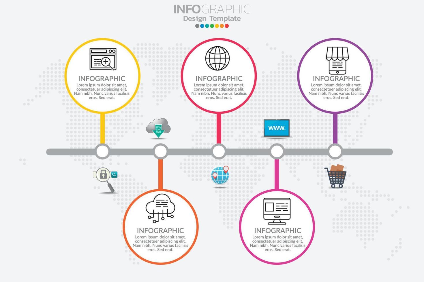 Infographic business concept with 5 options or steps. vector