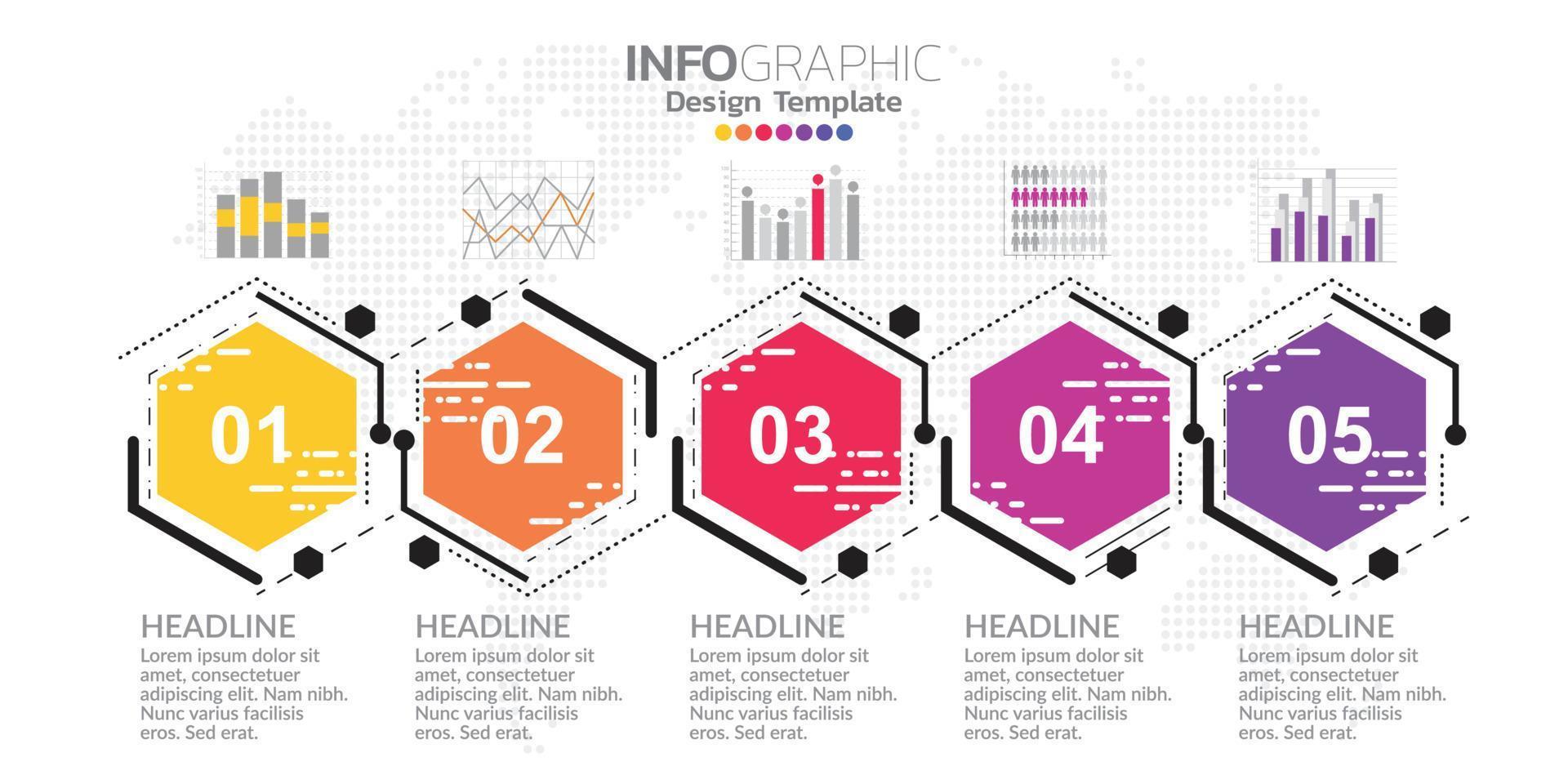 Infographic business concept with 5 options or steps. Vector illustration