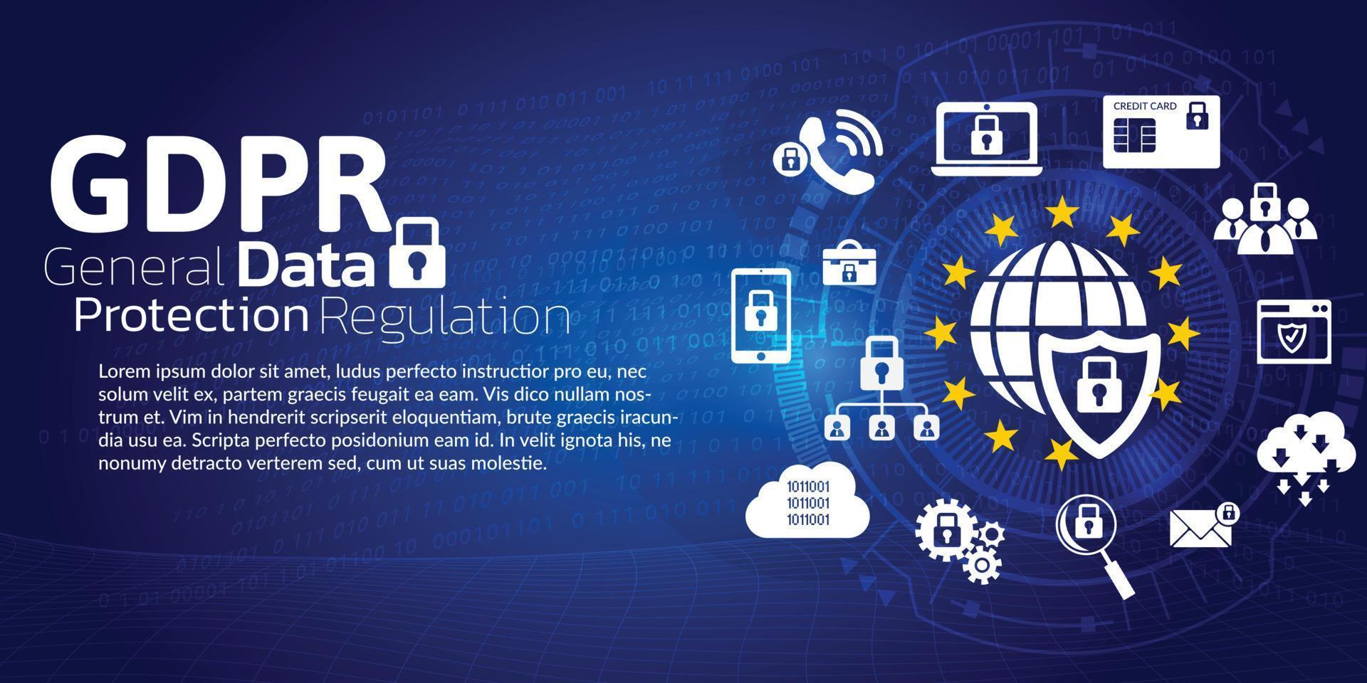 General Data Protection Regulation GDPR background Concept. vector