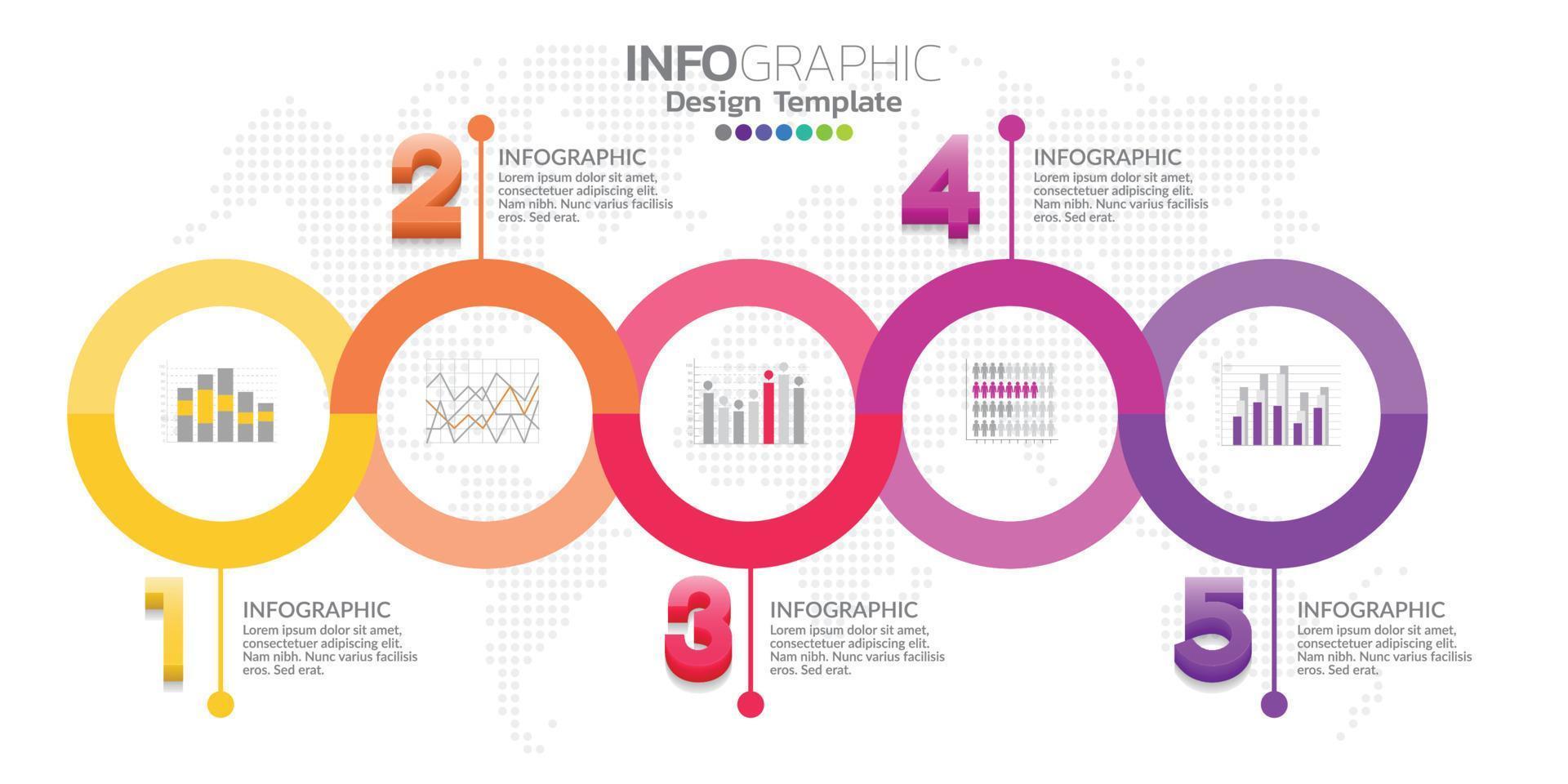 Infographic business concept with 5 options or steps. Vector illustration