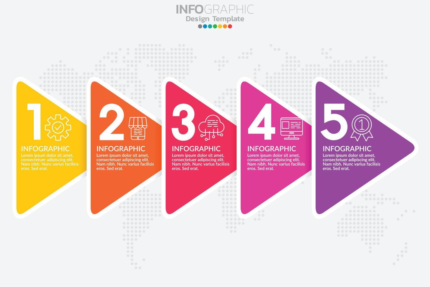 Infographic business concept with 5 options or steps. Vector illustration