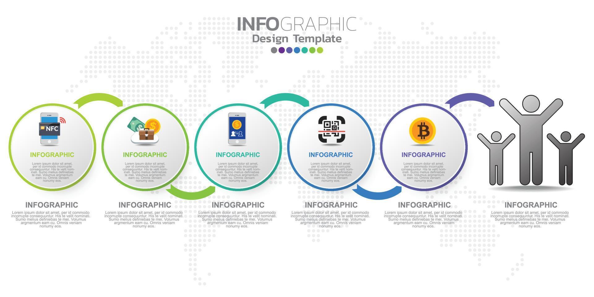 Infographic business concept with 5 options or steps. Vector illustration
