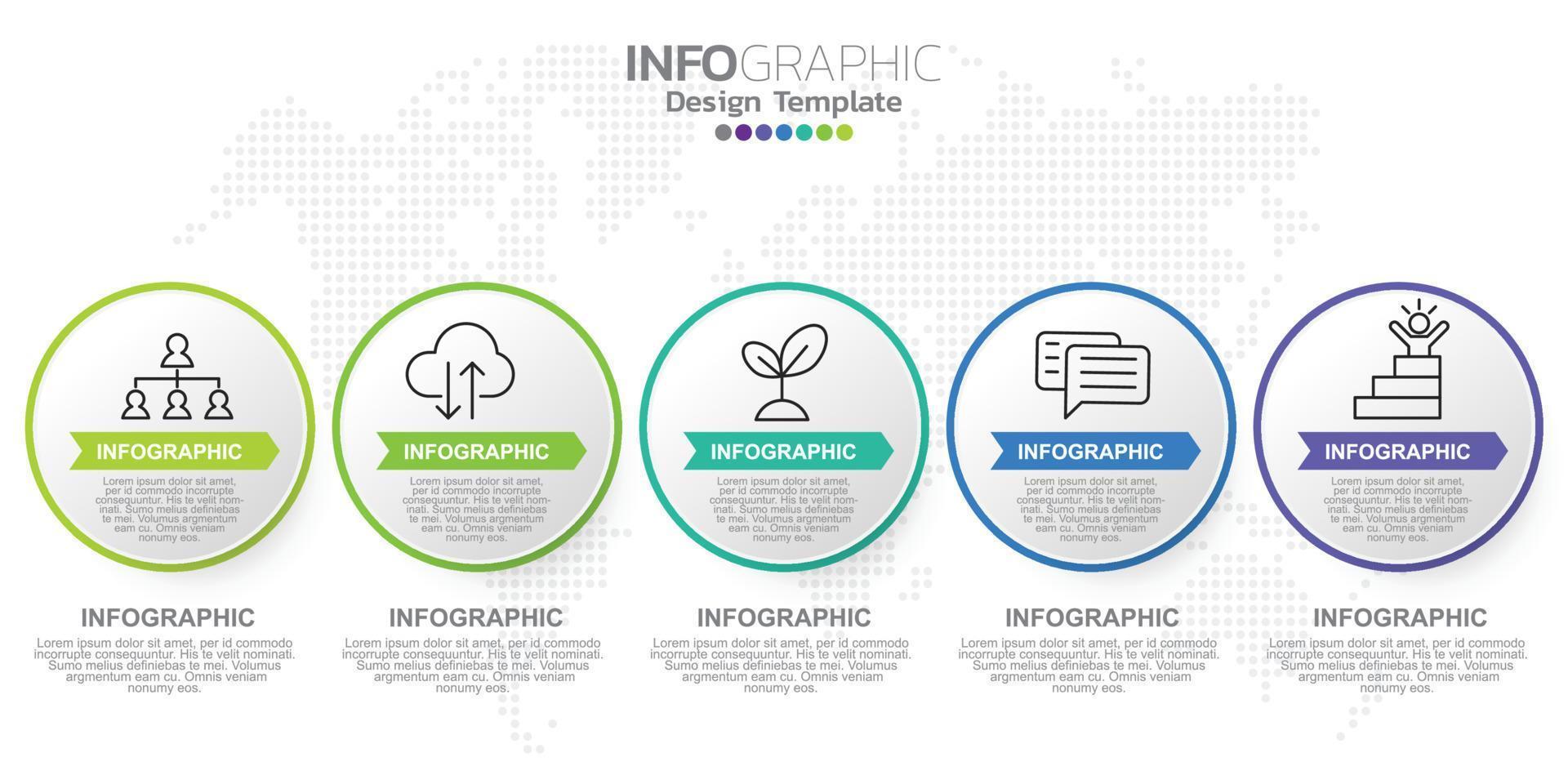 Infographic business concept with 5 options or steps. Vector illustration