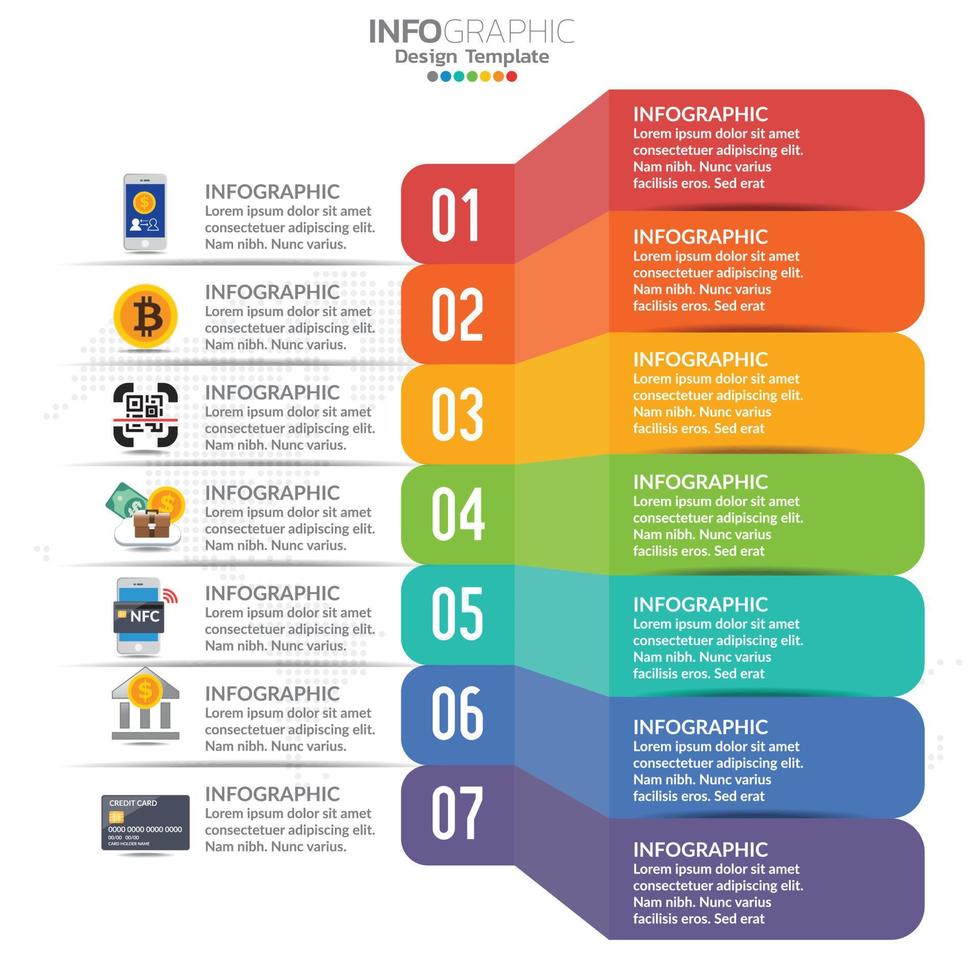 Infographic template with steps and process for your design. vector