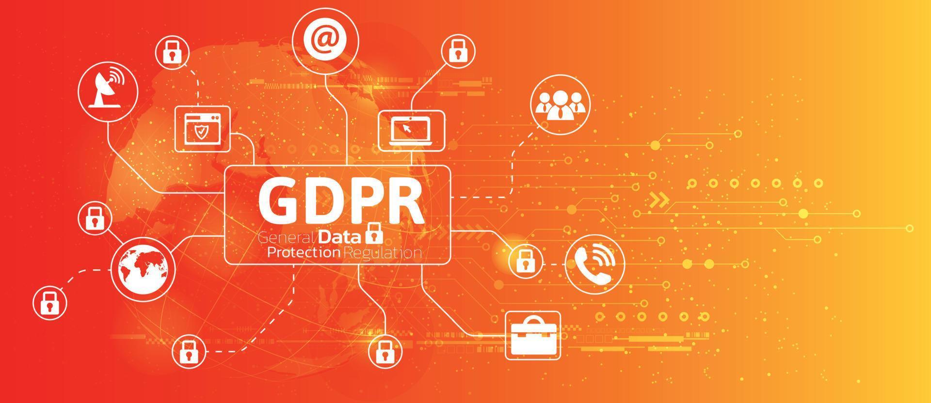 Reglamento general de protección de datos gdpr concepto de fondo. vector