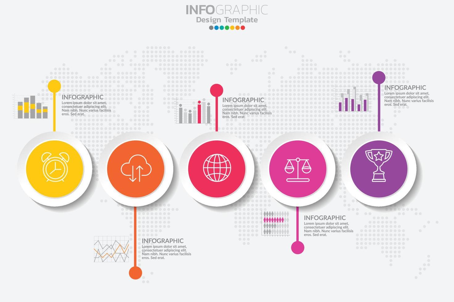 Infographic business concept with 5 options or steps. vector